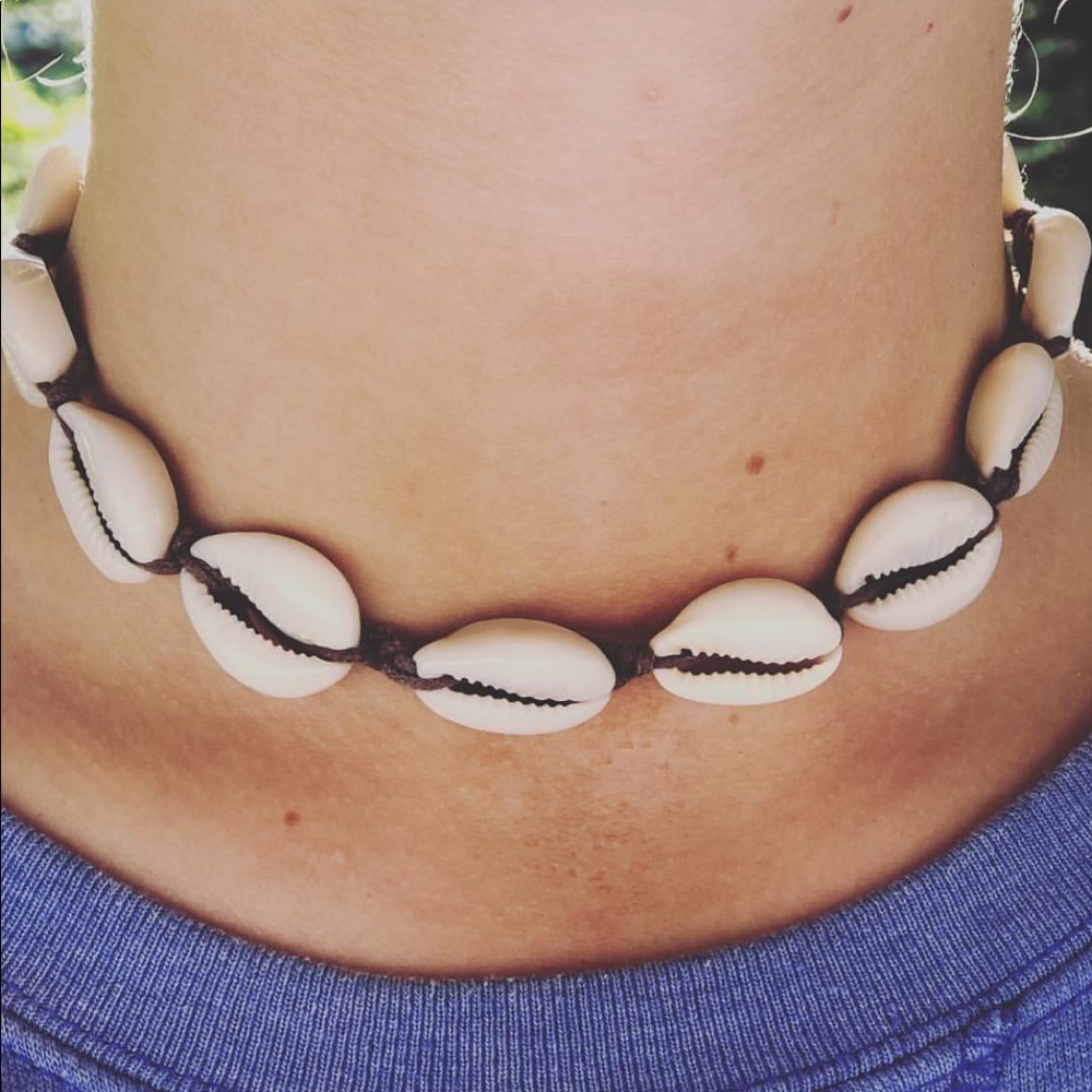 New handmade cowrie shell necklace.